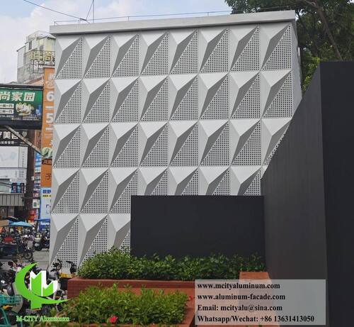 Dernières solutions de l'entreprise Système de revêtement de façade en aluminium architectural 3D innovant