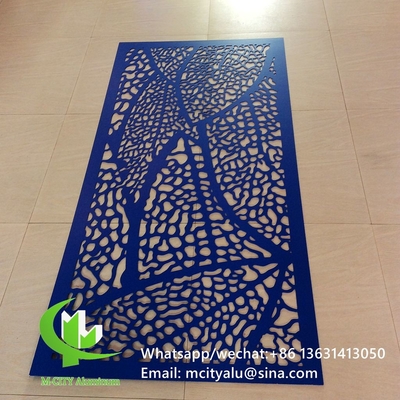 panneau d'écran creux à coupe en aluminium perforé métallique avec motif d'arbre, panneau de découpe laser pour fenêtre de façade de balcon