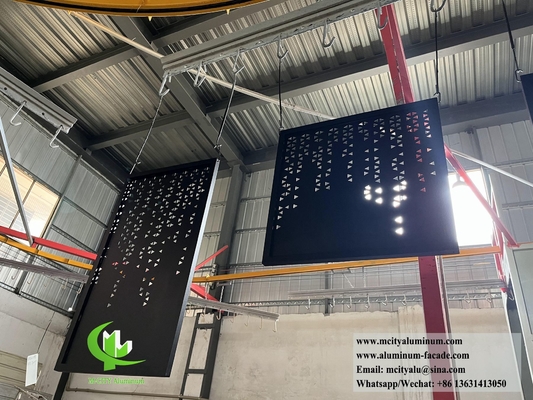 Écran métallique architectural en feuille d'aluminium avec cadre conception creuse avec lumière LED