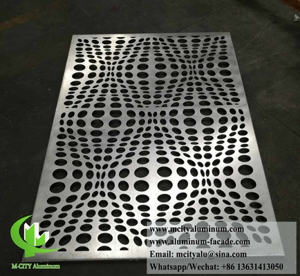Plaque métallique perforée enduite en poudre Aluminium Décoration intérieure extérieure
