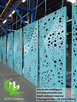 Panneaux d'aluminium perforés en forme 3D pour façade d'hôtel