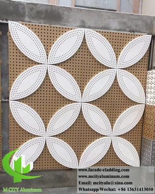 Façade en aluminium en feuille métallique en forme 3D, feuille perforée couleur dorée