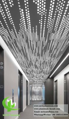 Bon prix Panneau métallique perforé Décoration de plafond en aluminium avec éclairage LED en ligne