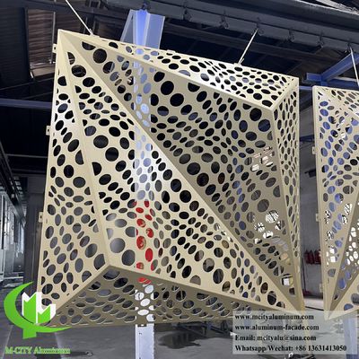 Bon prix Plaque d'aluminium métallique à façade 3D avec motif de perforation pour la décoration de bâtiments en ligne