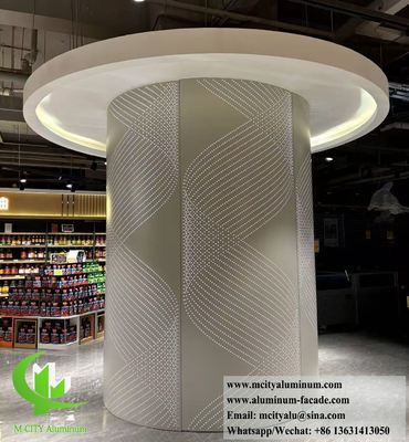 Bon prix Decorative Aluminum Column Cladding With Perforation Pattern LED light en ligne