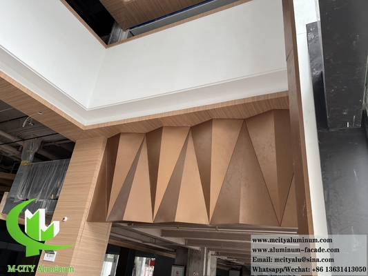 Métal revêtement 3D panneaux en aluminium décoration de plafond motif perforé avec éclairage LED