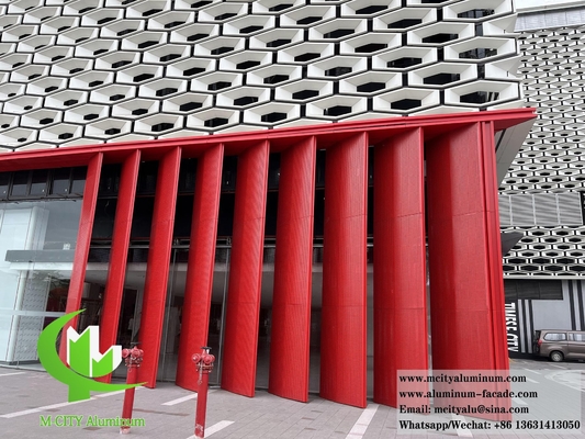 Perforation des façades métalliques en aluminium massif revêtement de mur comme l'ombre de soleil Louver