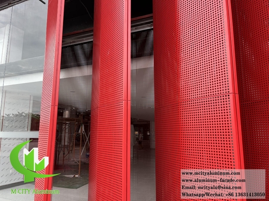 Perforation des façades métalliques en aluminium massif revêtement de mur comme l'ombre de soleil Louver