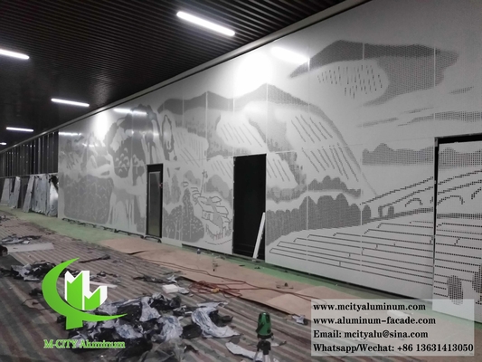 Plaque métallique perforante pour revêtement mural avec revêtement en poudre de panneau d'aluminium solide à motif
