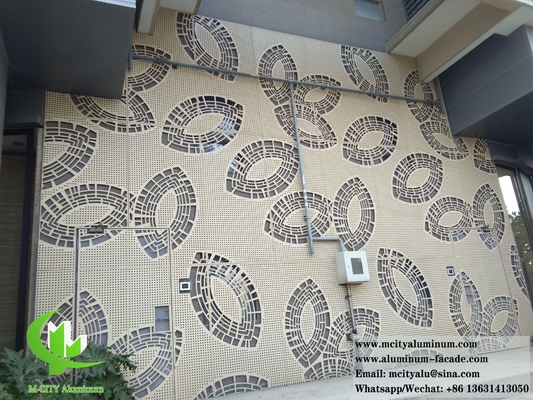 Plaque métallique perforante pour revêtement mural avec revêtement en poudre de panneau d'aluminium solide à motif
