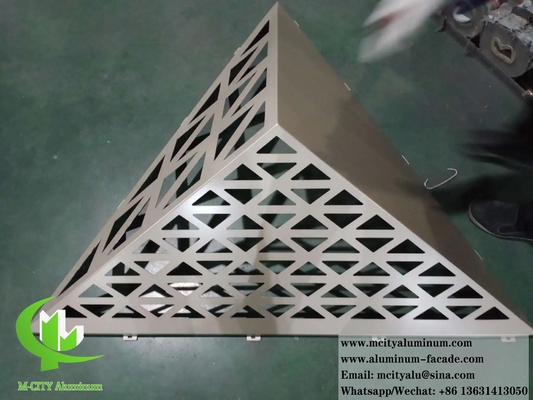 Panneau perforé en aluminium 3D Façades Panneau mural métallique revêtement PVDF