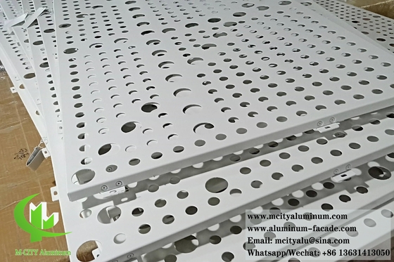 Panneau métallique perforé Décoration de plafond en aluminium avec éclairage LED