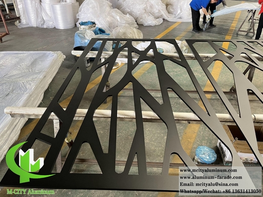 Panneau métallique coupé au laser Écran en aluminium en poudre revêtu de couleur noire