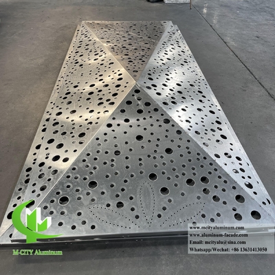Système de façade en aluminium 3D Plaque métallique avec motif de perforation pour la décoration des revêtements muraux extérieurs