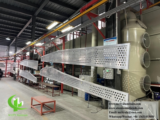 Panneau d'ombrage en aluminium pour revêtement métallique perforé avec revêtement PVDF de cadre