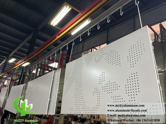 Écran métallique perforé en feuille d'aluminium en poudre, revêtu de perles, écran décoratif blanc