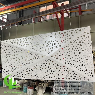 Système de façade en feuille d'aluminium en forme 3D revêtement métallique perforé