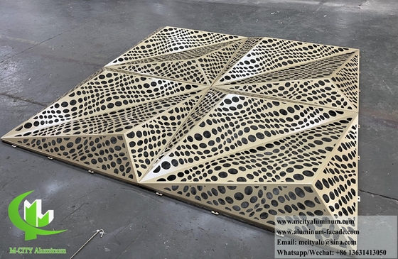 revêtement de façade extérieure feuille de métal 3D design perforation modèle revêtement PVDF