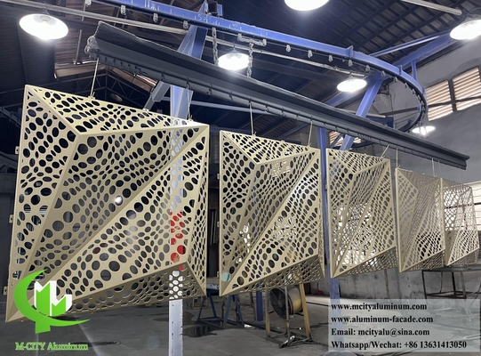 Conception de façade en 3D Panneau en aluminium à écran métallique pour revêtement murale de bâtiment