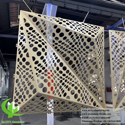 Plaque d'aluminium métallique à façade 3D avec motif de perforation pour la décoration de bâtiments