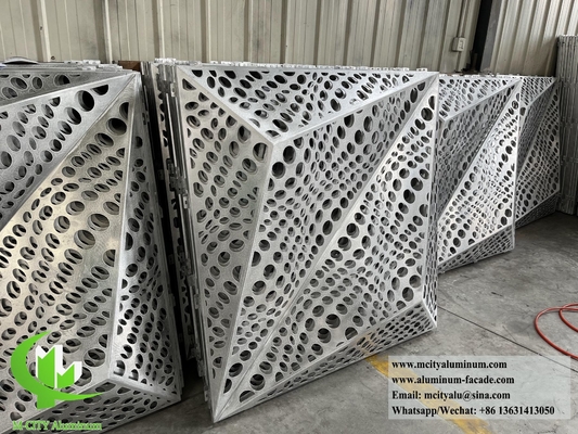 Conception de façade 3D tôle métallique revêtement d'aluminium tôle perforée