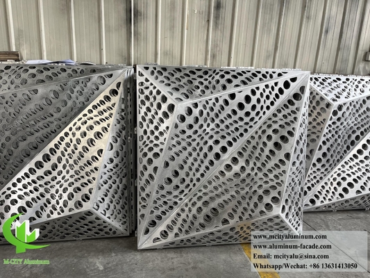 Plaque d'aluminium métallique à façade 3D avec motif de perforation pour la décoration de bâtiments