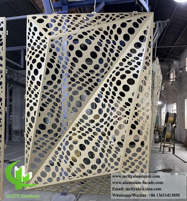 Conception de façade 3D tôle métallique revêtement d'aluminium tôle perforée