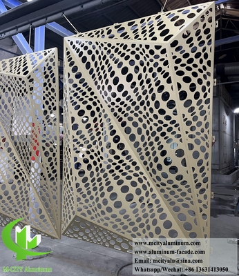 Conception de façade en 3D Panneau en aluminium à écran métallique pour revêtement murale de bâtiment