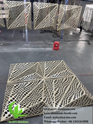 Conception de façade en 3D Panneau en aluminium à écran métallique pour revêtement murale de bâtiment
