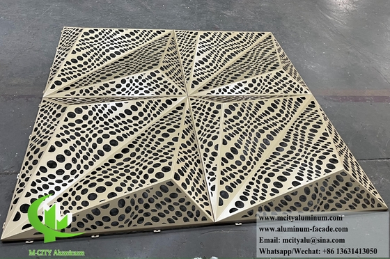 Conception de façade 3D tôle métallique revêtement d'aluminium tôle perforée