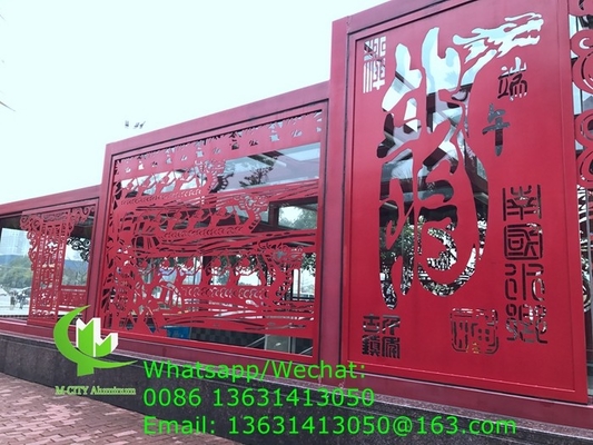panneau d'écran de sculpture en aluminium avec panneau de façade de découpe laser de conception variée