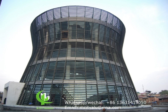 Ombrage solaire en poudre pour fenêtre Aéroplanche à voile profilée voile en aluminium à forme ovale pour façade mur rideau