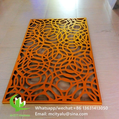 panneau d'écran creux à coupe en aluminium perforé métallique avec motif d'arbre, panneau de découpe laser pour fenêtre de façade de balcon