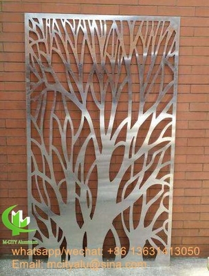 Arbre feuille perforée en aluminium pour la clôture de façade clôture de jardin écran de confidentialité avec coupe laser d'épaisseur de 2 mm