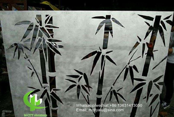Panneau solide en aluminium revêtu de 3 mm avec motif en bambou pour panneau de revêtement mural de façade