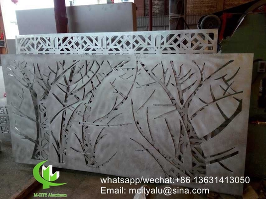Arbre Panneau d'écran de coupe laser en aluminium pour la décoration de clôtures Panneau d'écran perforé