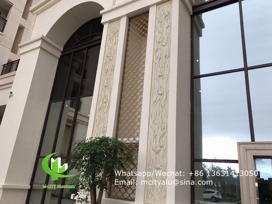 Écran en aluminium pour mur rideau de façade avec peinture pvdf de 10 mm d'épaisseur