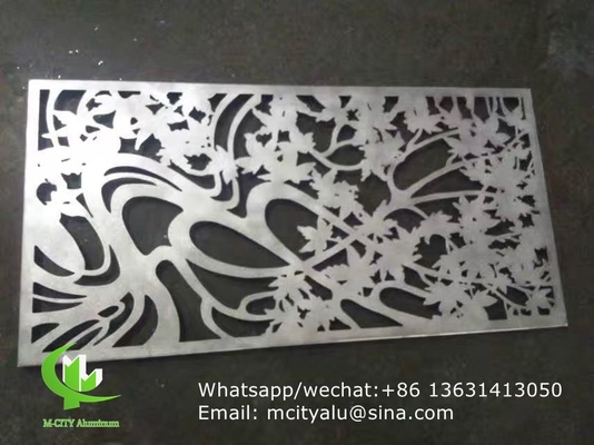 écran creux de coupe en aluminium à fleurs avec divers motifs de conception panneau de coupe laser pour fenêtre de façade de balcon