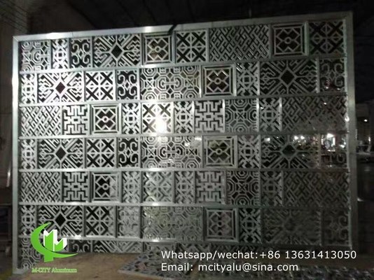 Panneau perforé en aluminium pour décoration d'écran avec feuille métallique de 3 mm avec outil de découpe laser