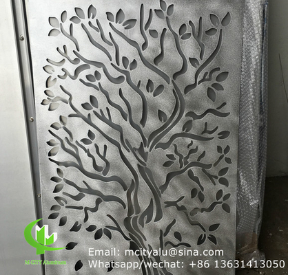 Arbre feuille perforée en aluminium pour la clôture de façade clôture de jardin écran de confidentialité avec coupe laser d'épaisseur de 2 mm