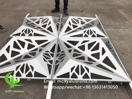 revêtement de façade en poudre perforé de 3 mm, revêtement de façade à écran en aluminium métallique à motif
