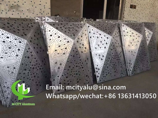 revêtement de façade en poudre perforé de 3 mm, revêtement de façade à écran en aluminium métallique à motif