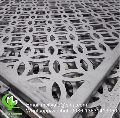 Métal Panneau décoratif perforé en aluminium pour façade de mur de rideau revêtement panneau mural d'épaisseur de 3 mm perforé elle