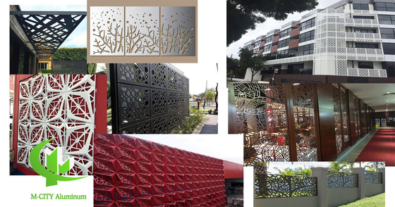 Panneau de coupe laser perforé en aluminium cnc Panneau de revêtement en aluminium métallique feuille de panneau sculptée gravée pour façade