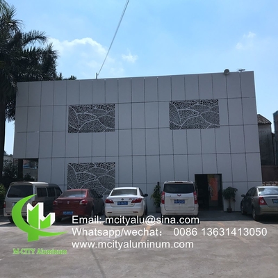 motifs floraux Parement de rideau en aluminium métallique revêtement de façade perforé pour revêtement de façade