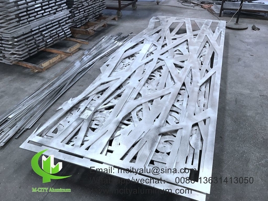 panneau décoratif sculpté CNC en aluminium pour panneau mural de façade