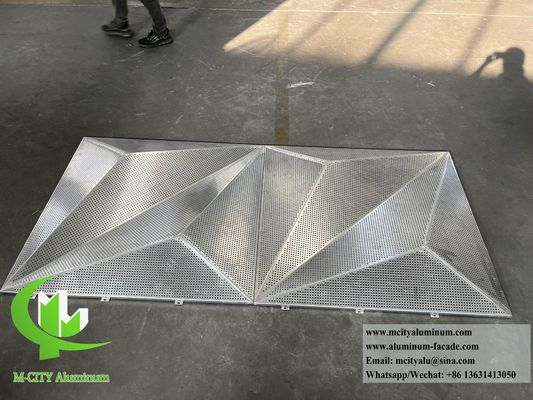 Conception de façade 3D tôle métallique revêtement d'aluminium tôle perforée