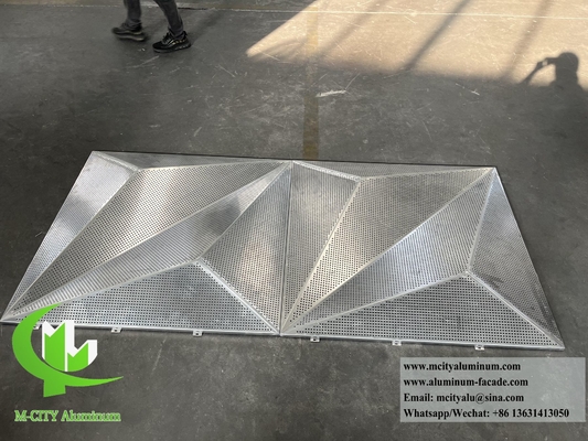 Panneau de revêtement en aluminium revêtement PVDF en feuille perforée de conception 3D