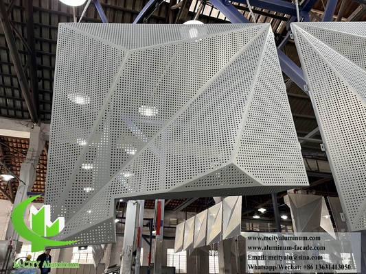 Panneau de revêtement en aluminium revêtement PVDF en feuille perforée de conception 3D