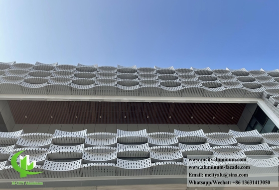 revêtement métallique personnalisé écran en aluminium perforé pour la décoration de façade murale